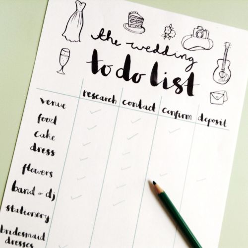 Some ideas for wedding to do list